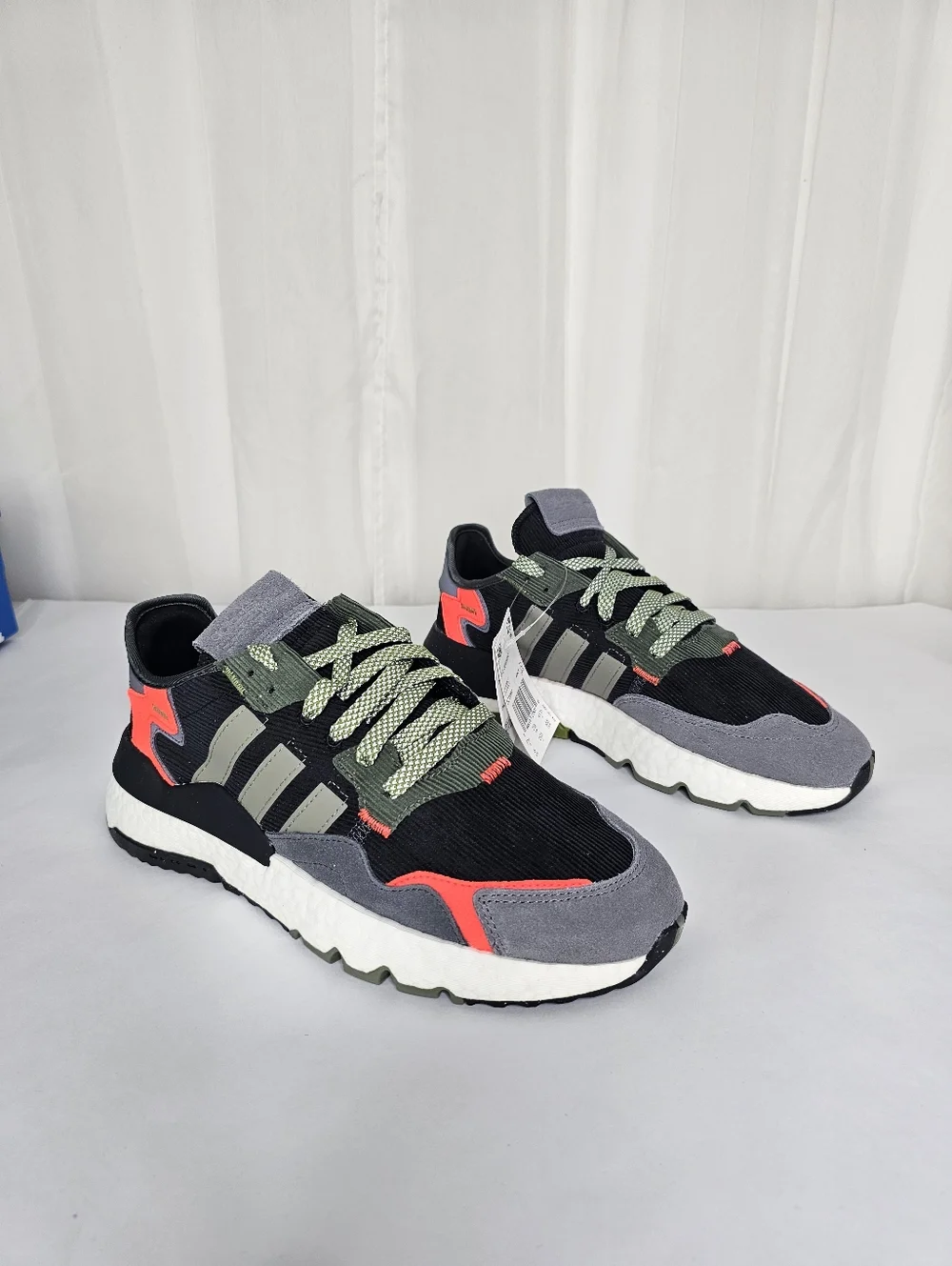 adidas Originals Nite Jogger Black Legacy Green Sneaker FZ1960 Retro Men's 8 NEW